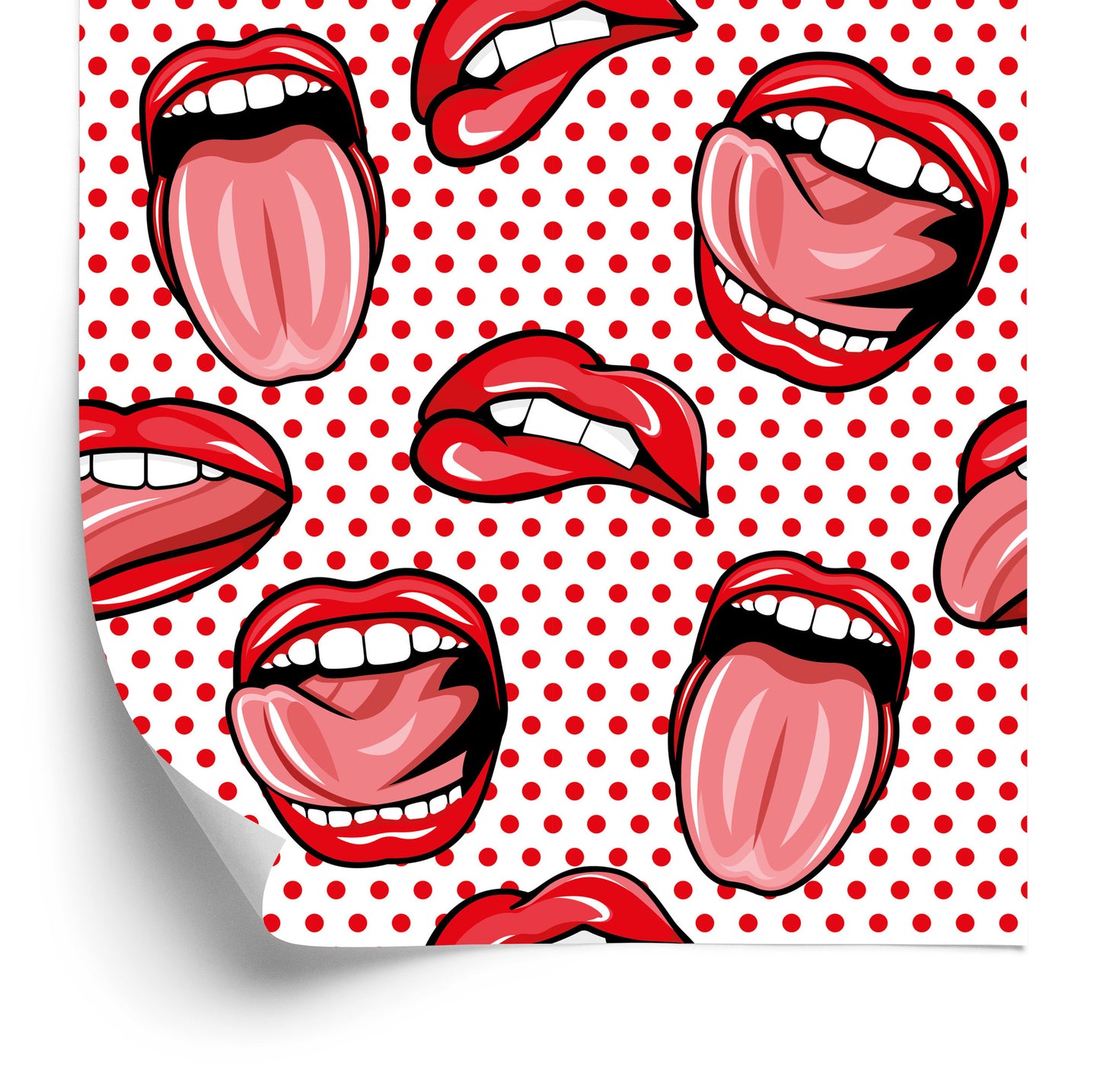 Wallpaper Mouth In Pop Art Style