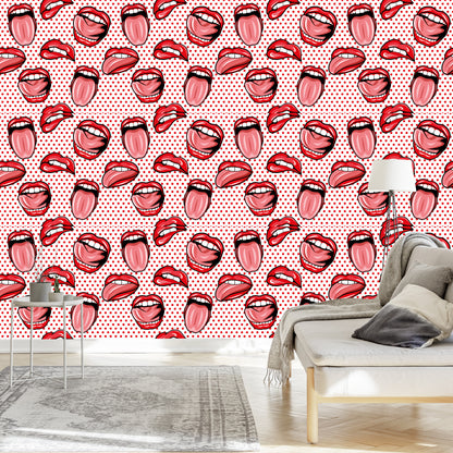 Wallpaper Mouth In Pop Art Style