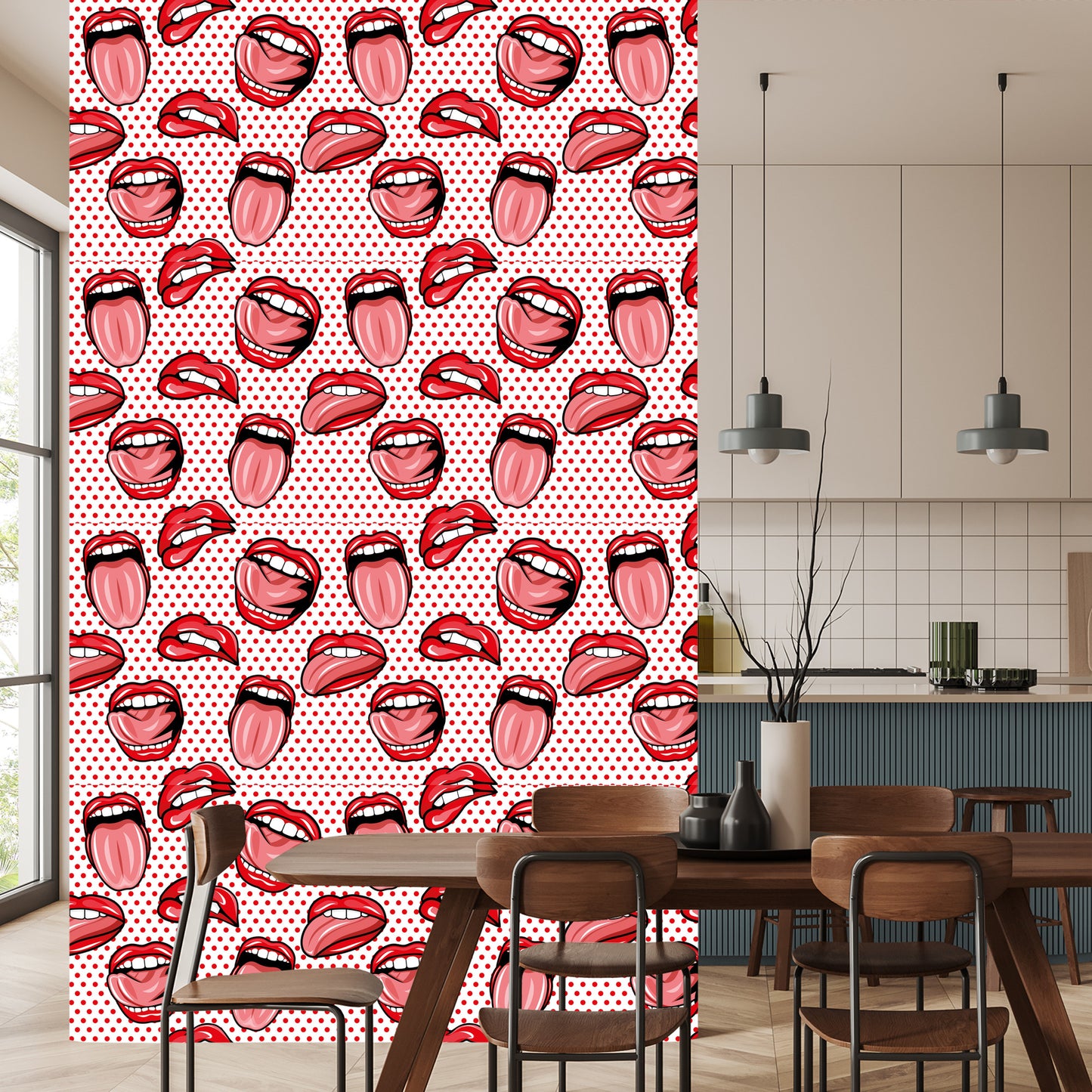 Wallpaper Mouth In Pop Art Style