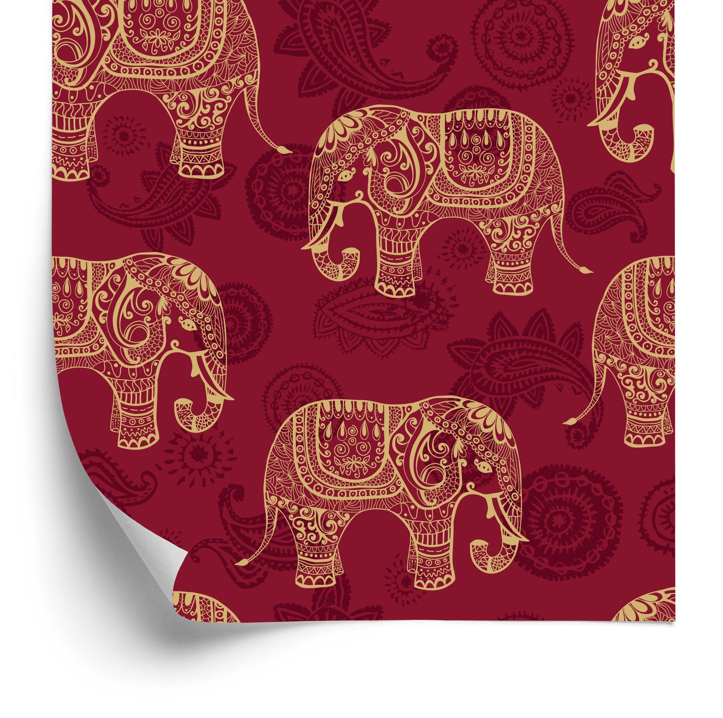 Wallpaper Oriental Style Elephants