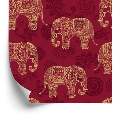 Wallpaper Oriental Style Elephants