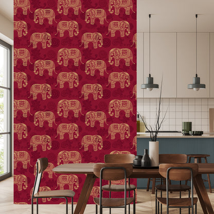 Wallpaper Oriental Style Elephants