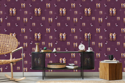 Wallpaper Deer With Flowers