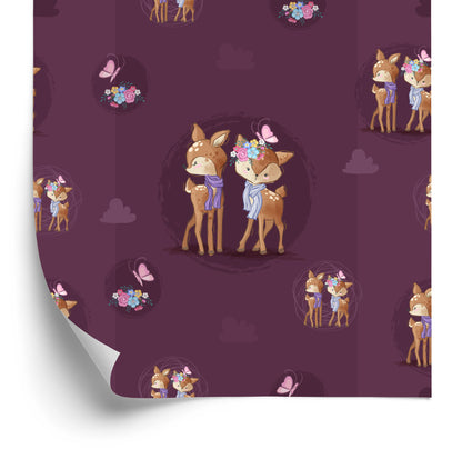 Wallpaper Deer With Flowers