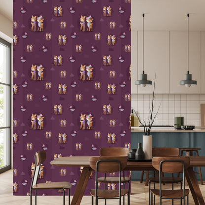 Wallpaper Deer With Flowers
