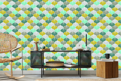 Wallpaper Colourful Oval Geometric Pattern