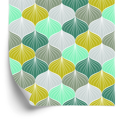 Wallpaper Colourful Oval Geometric Pattern