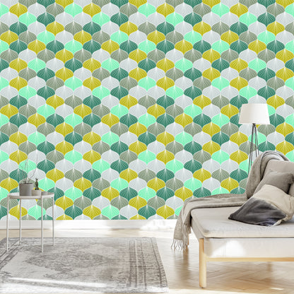 Wallpaper Colourful Oval Geometric Pattern