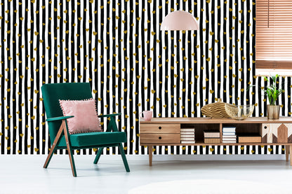Wallpaper Striped Hearts