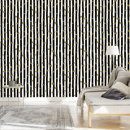 Wallpaper Striped Hearts