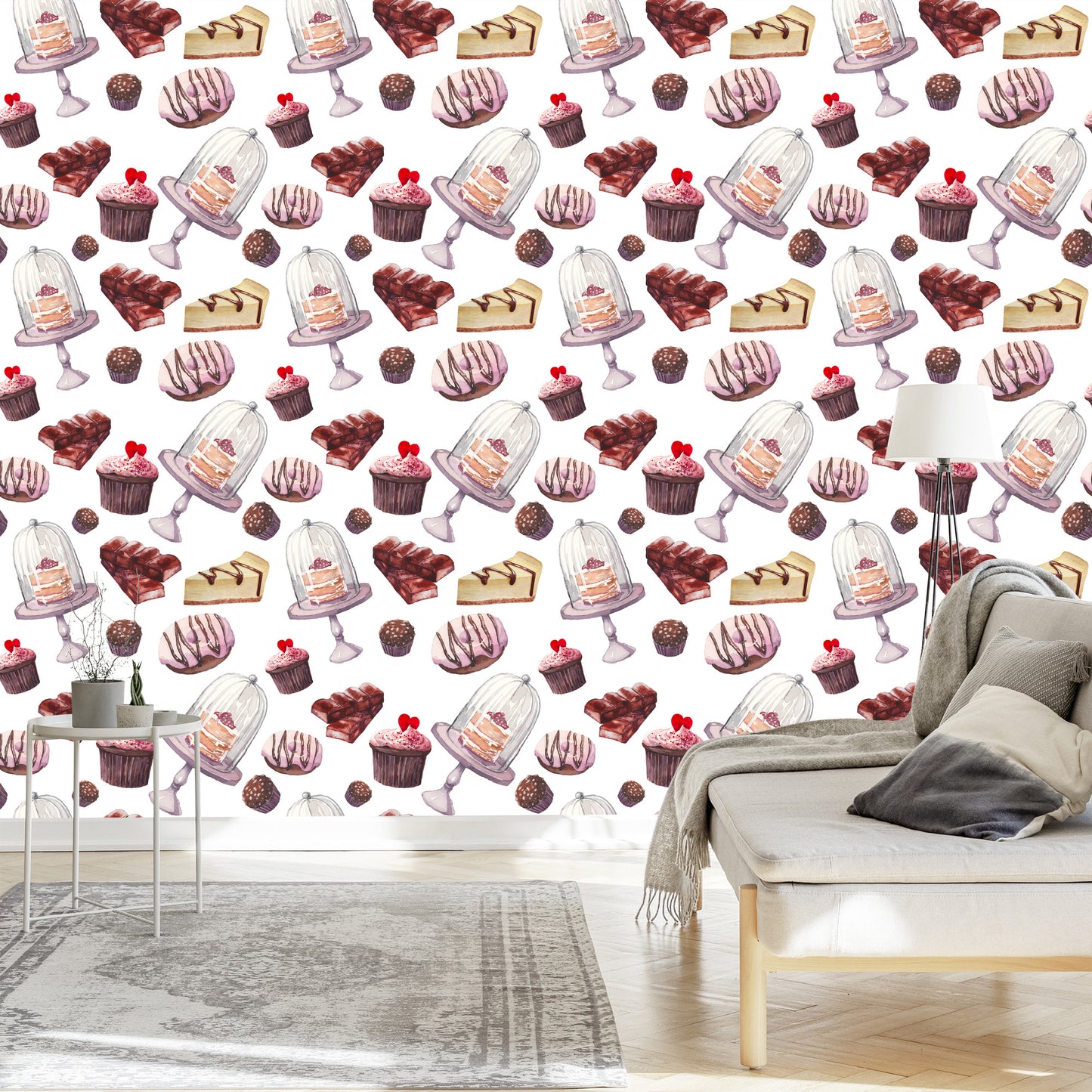 Wallpaper Cakes Painted In Watercolor