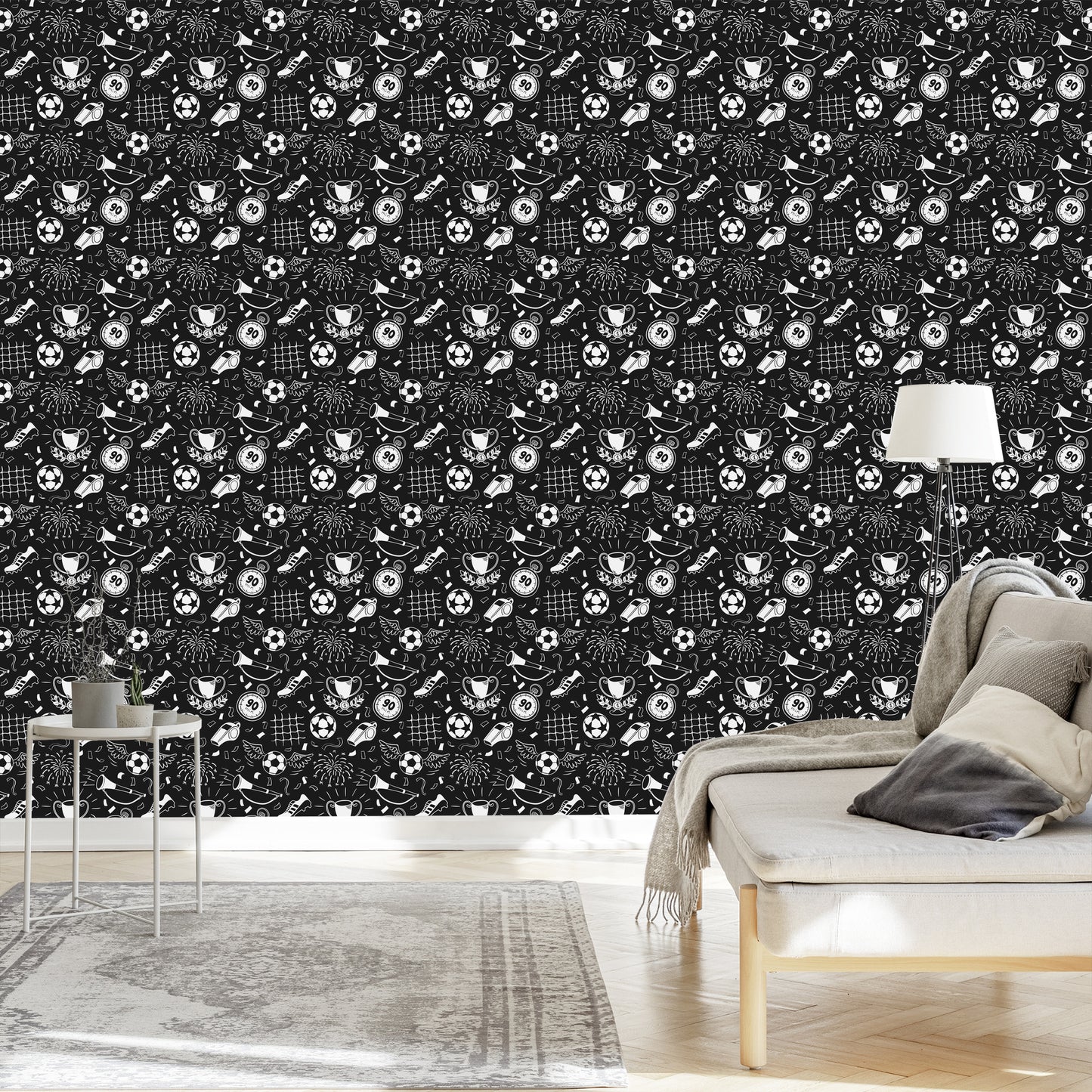 Wallpaper Sketched Footballs