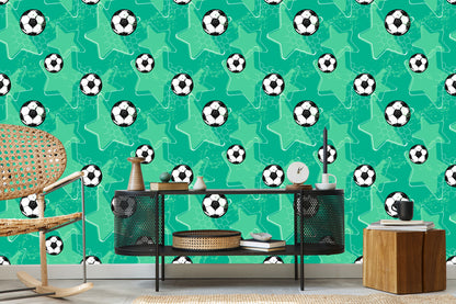 Wallpaper Footballs On Starry Background