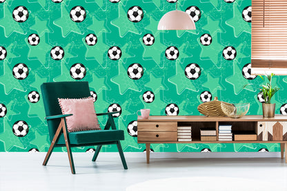 Wallpaper Footballs On Starry Background