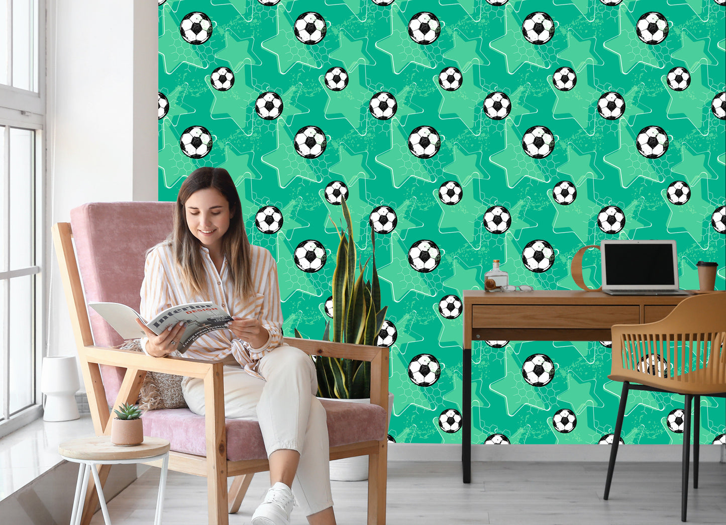 Wallpaper Footballs On Starry Background