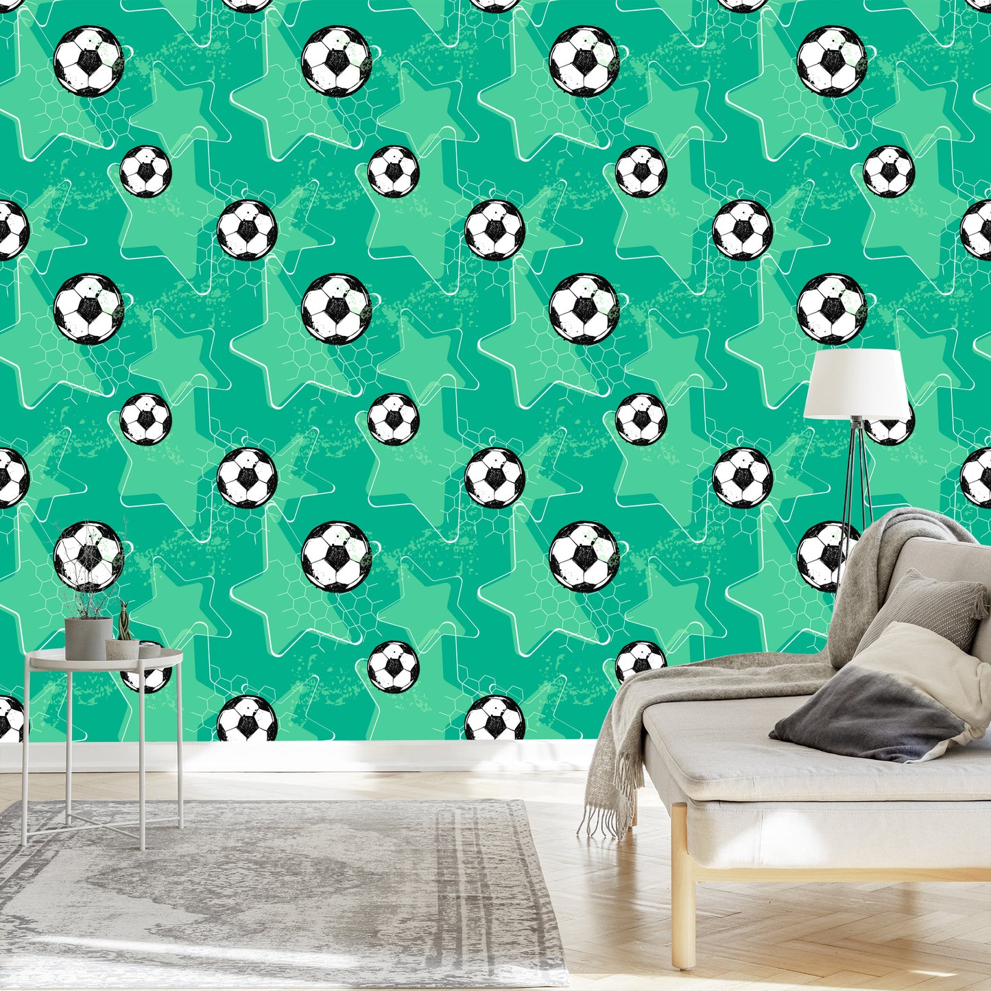 Wallpaper Footballs On Starry Background