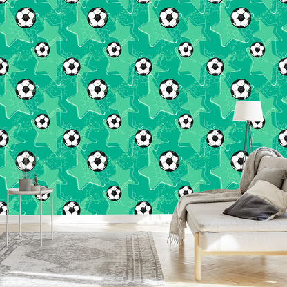 Wallpaper Footballs On Starry Background