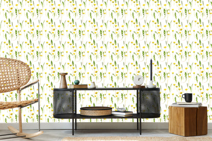 Wallpaper Dandelion Flowers With Leaves