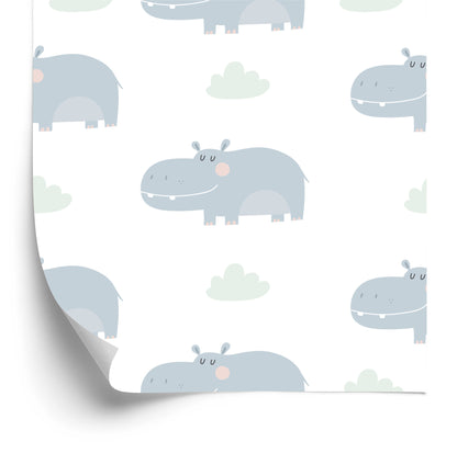 Wallpaper For Baby's Room Colorful Cloud Animals