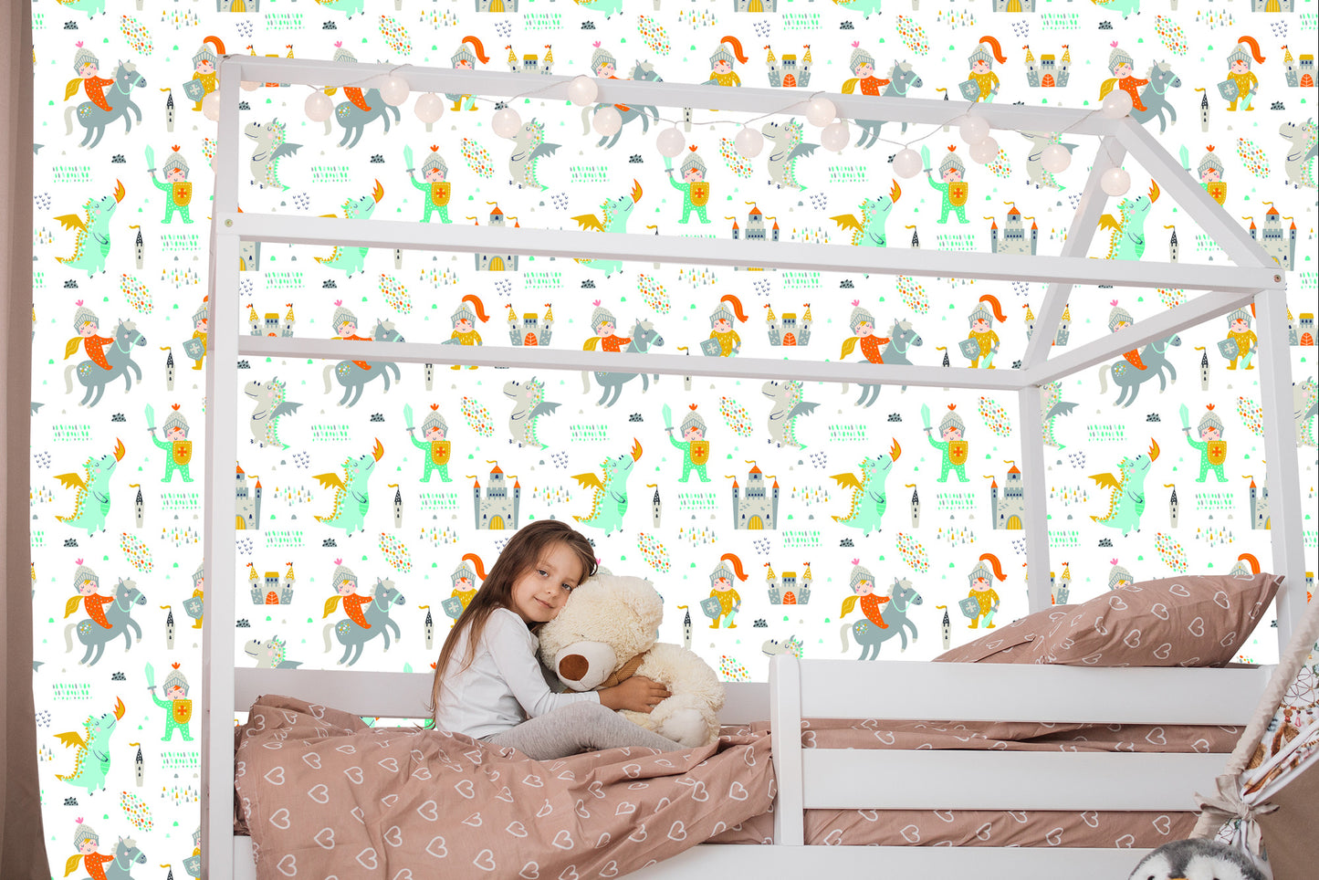 Wallpaper Fairy-Tale For A Boy Knights Dragons