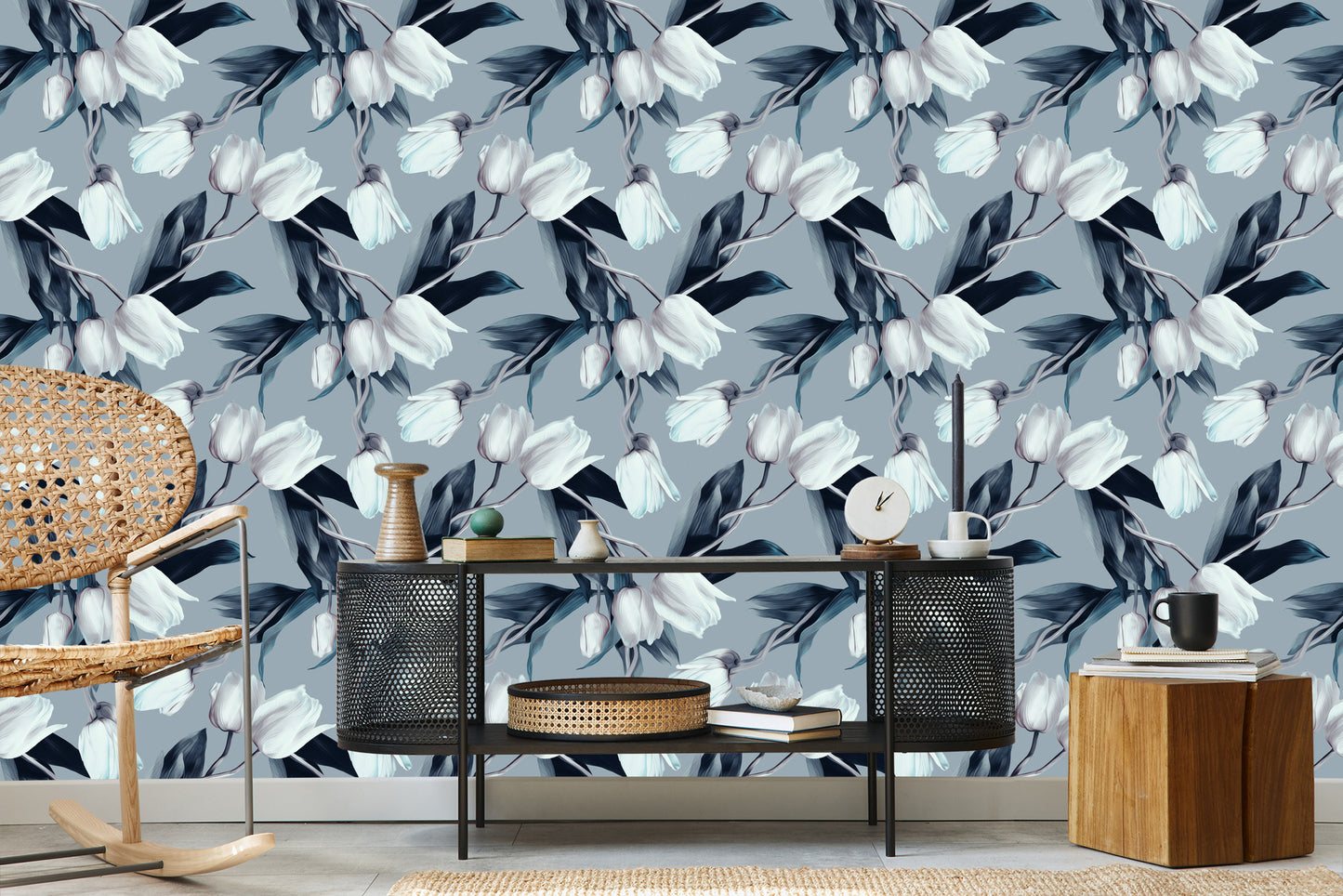 Wallpaper Painted Tulips