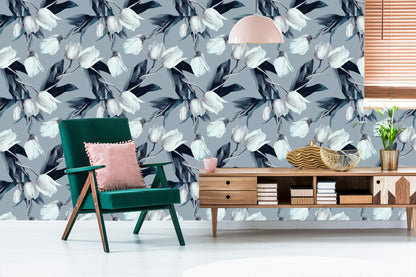 Wallpaper Painted Tulips