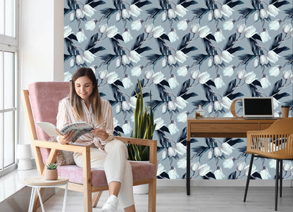 Wallpaper Painted Tulips