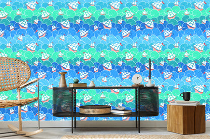 Wallpaper Sailboats On The Waves