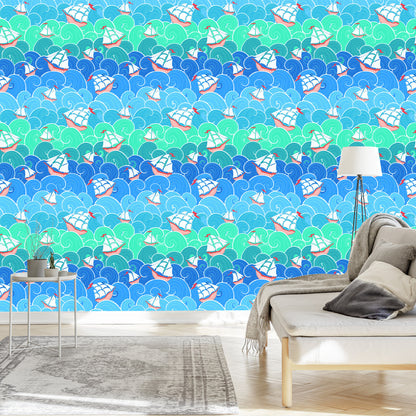 Wallpaper Sailboats On The Waves