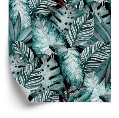 Wallpaper Leaves In Shades Of Green