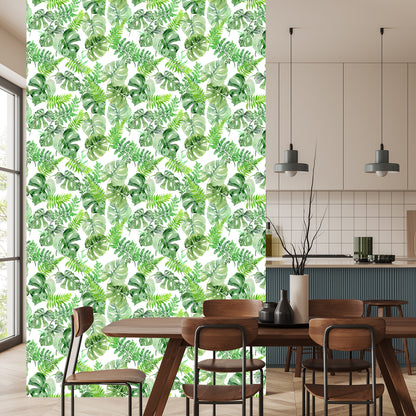 Wallpaper Tropical Leaves Painted With Watercolor