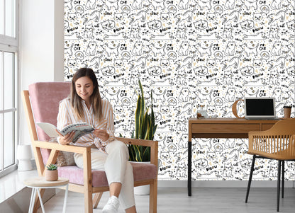 Wallpaper For Children - Kittens, Mice And Fish