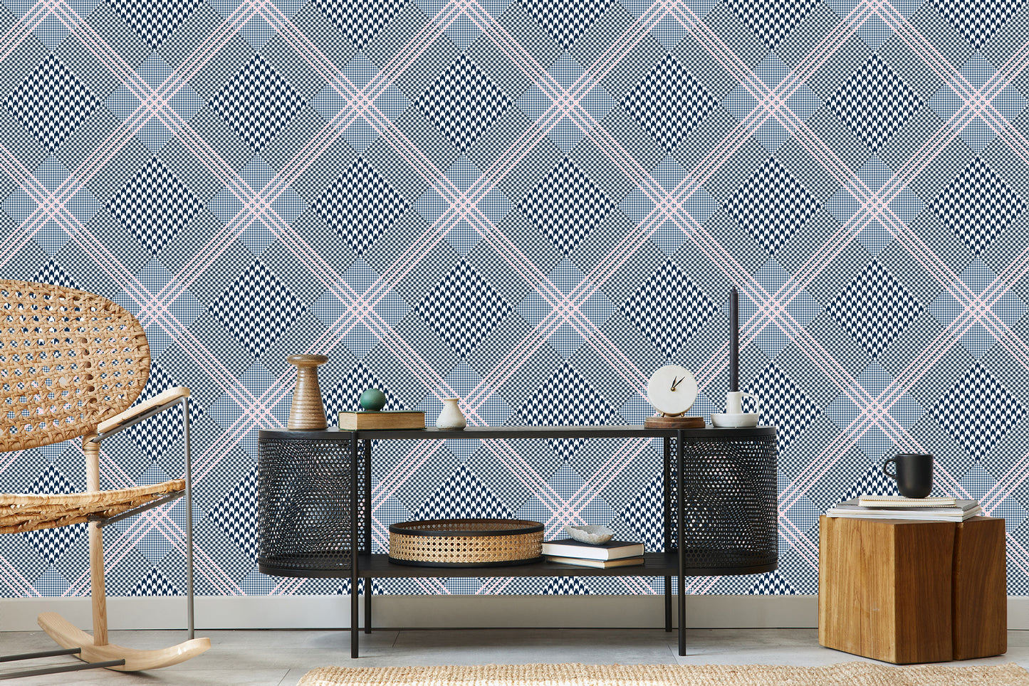 Wallpaper Stylish Checkered Pattern