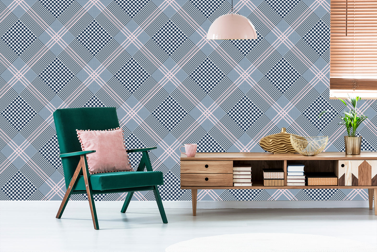 Wallpaper Stylish Checkered Pattern
