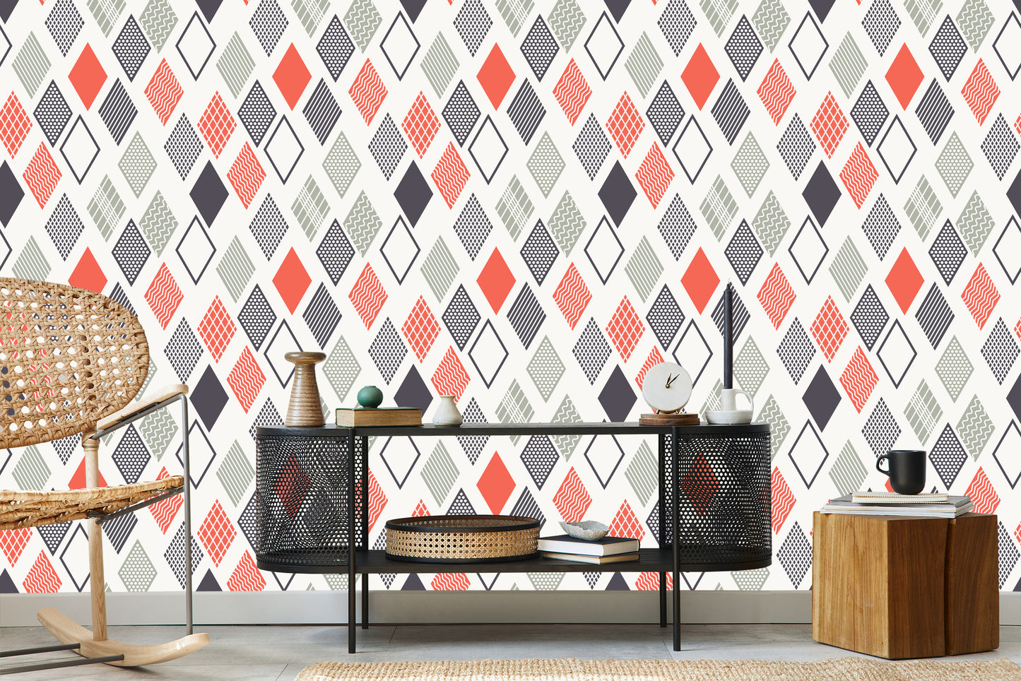Wallpaper Geometric Colorful Rhombuses
