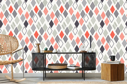Wallpaper Geometric Colorful Rhombuses