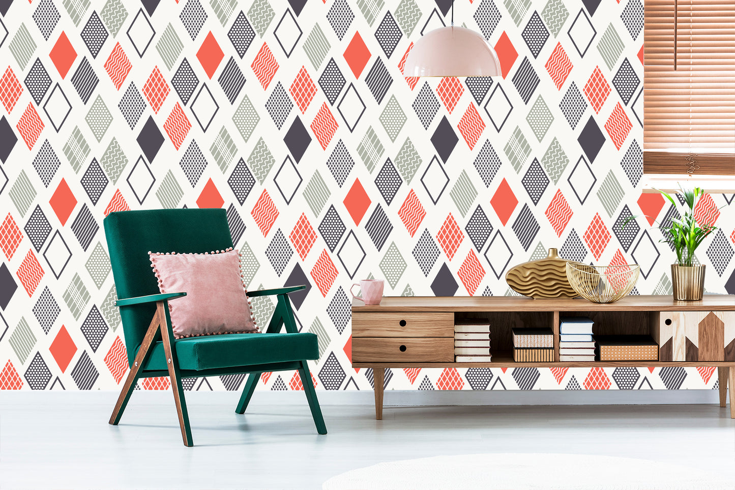 Wallpaper Geometric Colorful Rhombuses