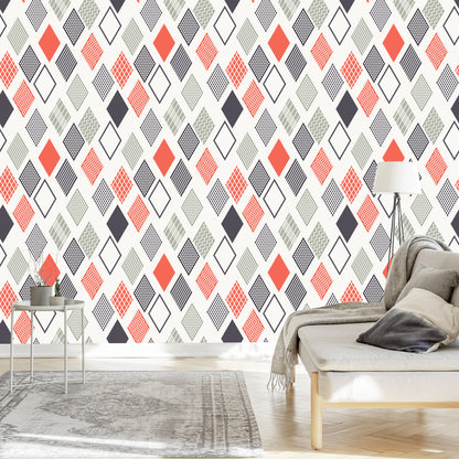 Wallpaper Geometric Colorful Rhombuses