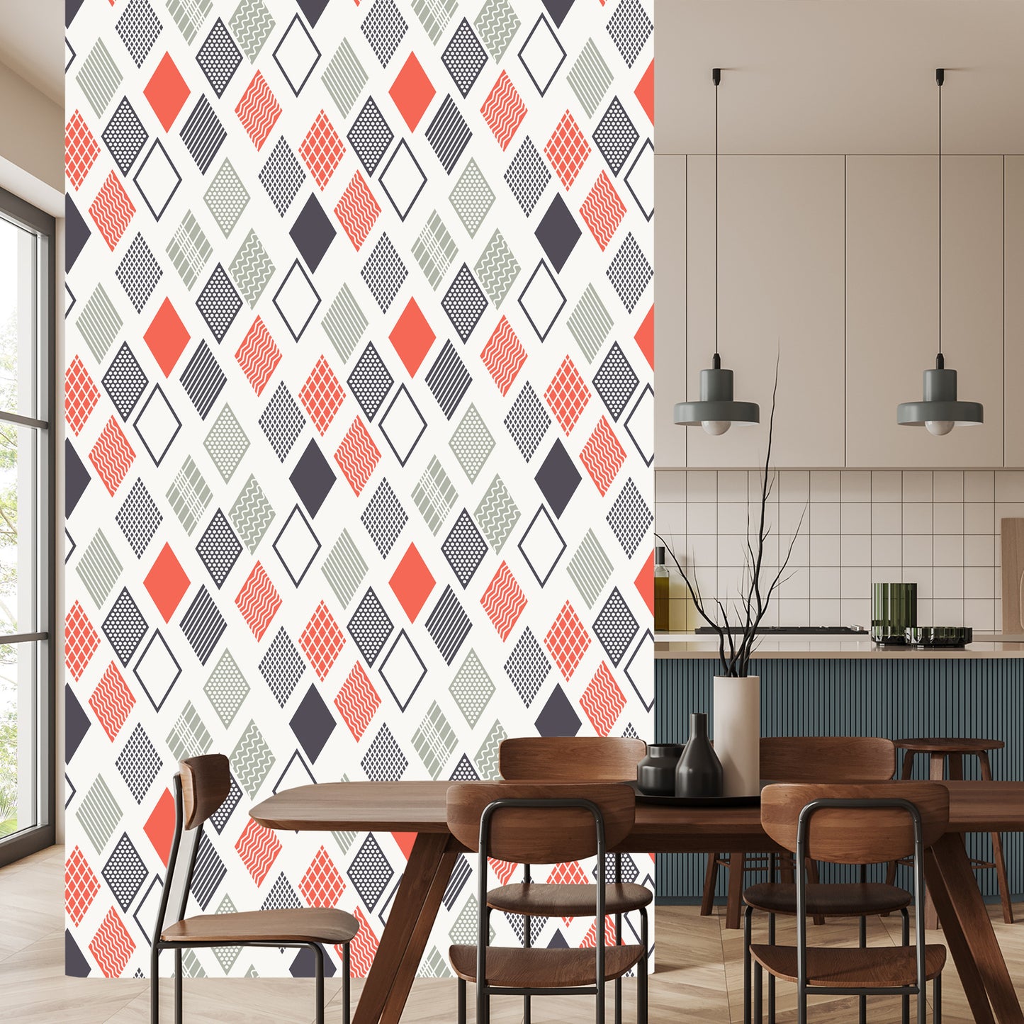 Wallpaper Geometric Colorful Rhombuses