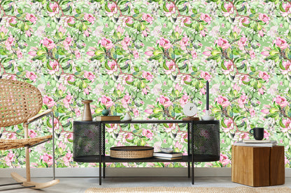 Wallpaper Watercolour Spring Flowers