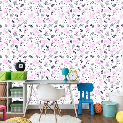 Wallpaper Sleeping Pink Small Cats