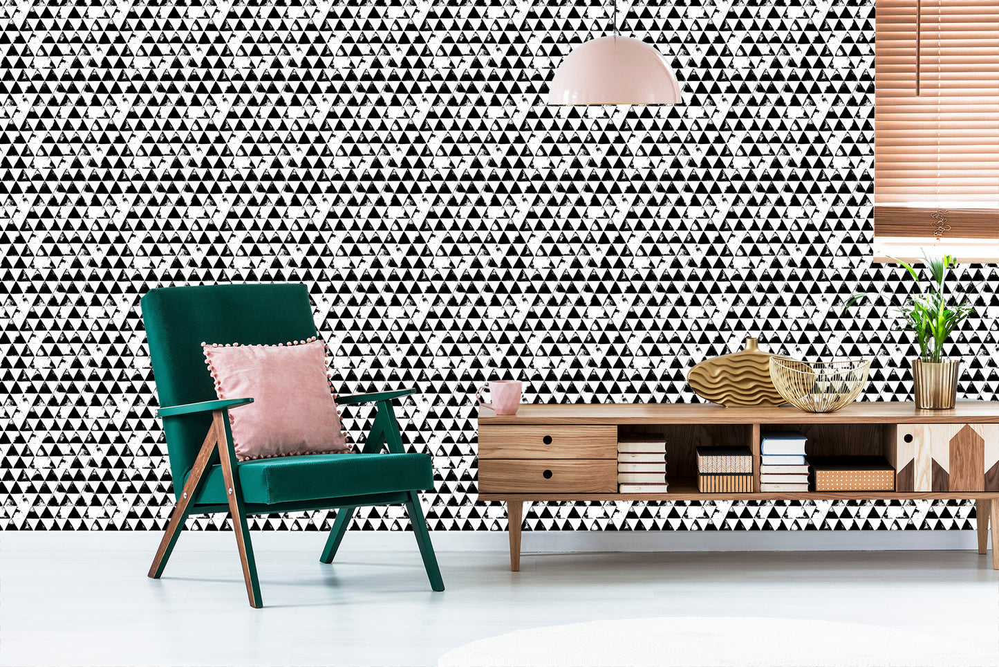 Wallpaper Black And White Triangles