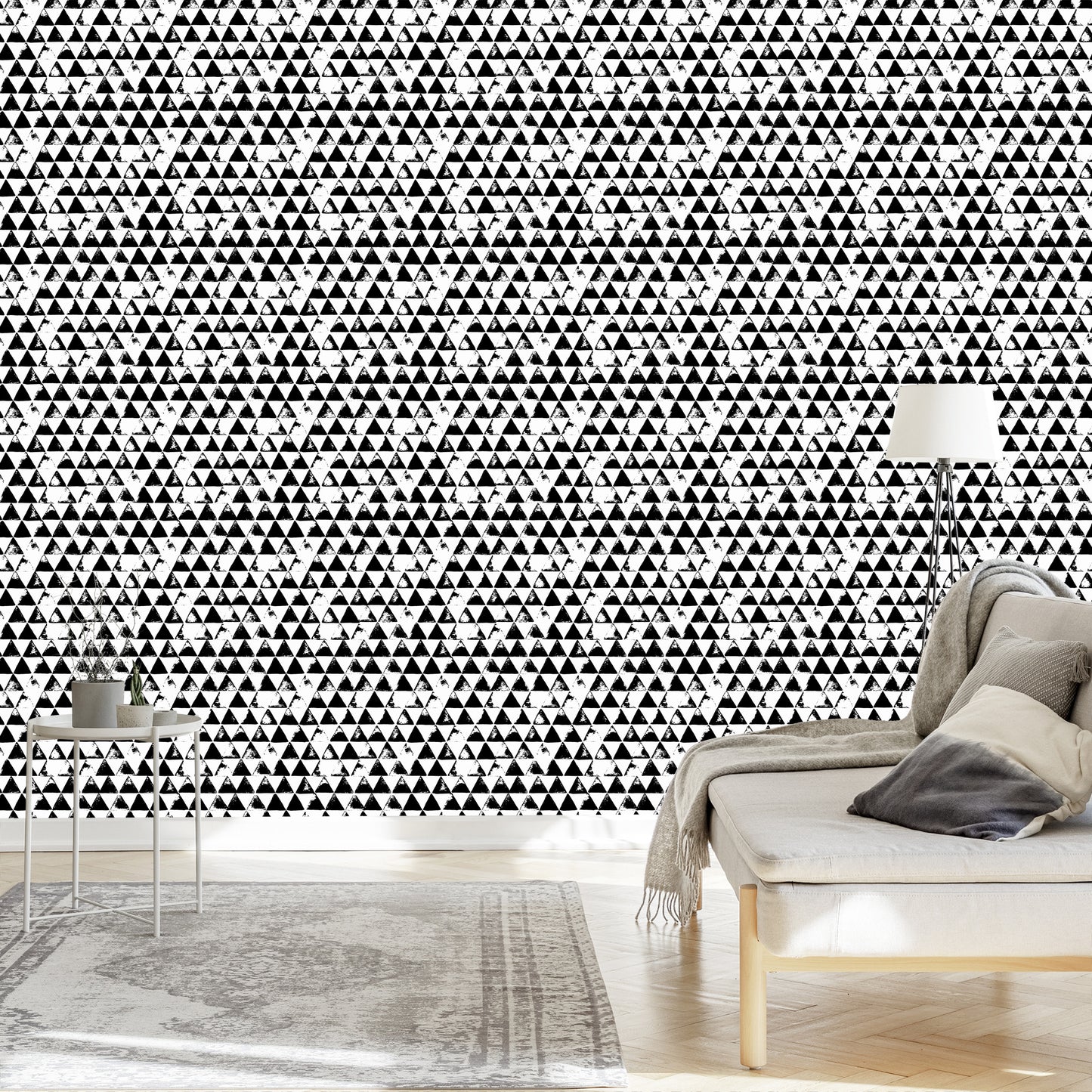 Wallpaper Black And White Triangles