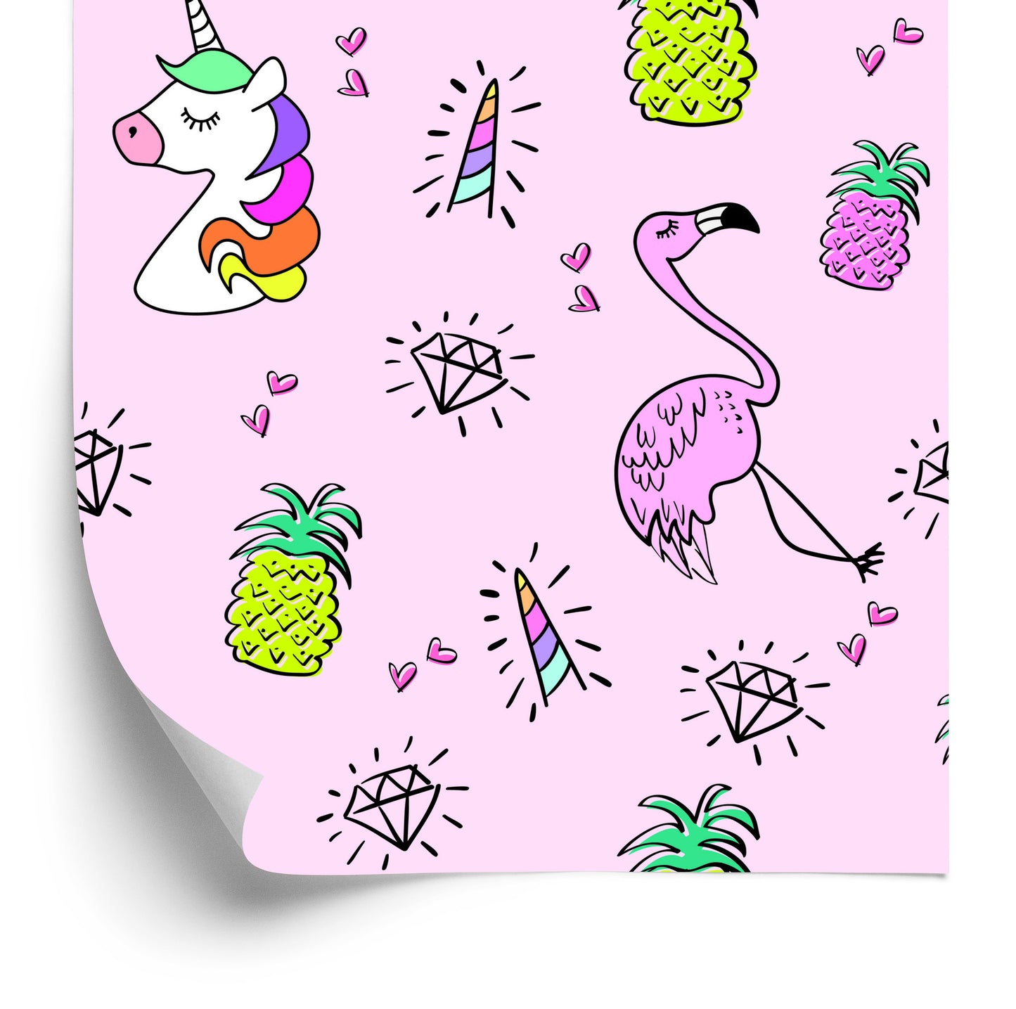 Wallpaper Unicorns And Friends Colorful Background