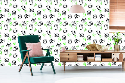 Wallpaper Pandas In The Green