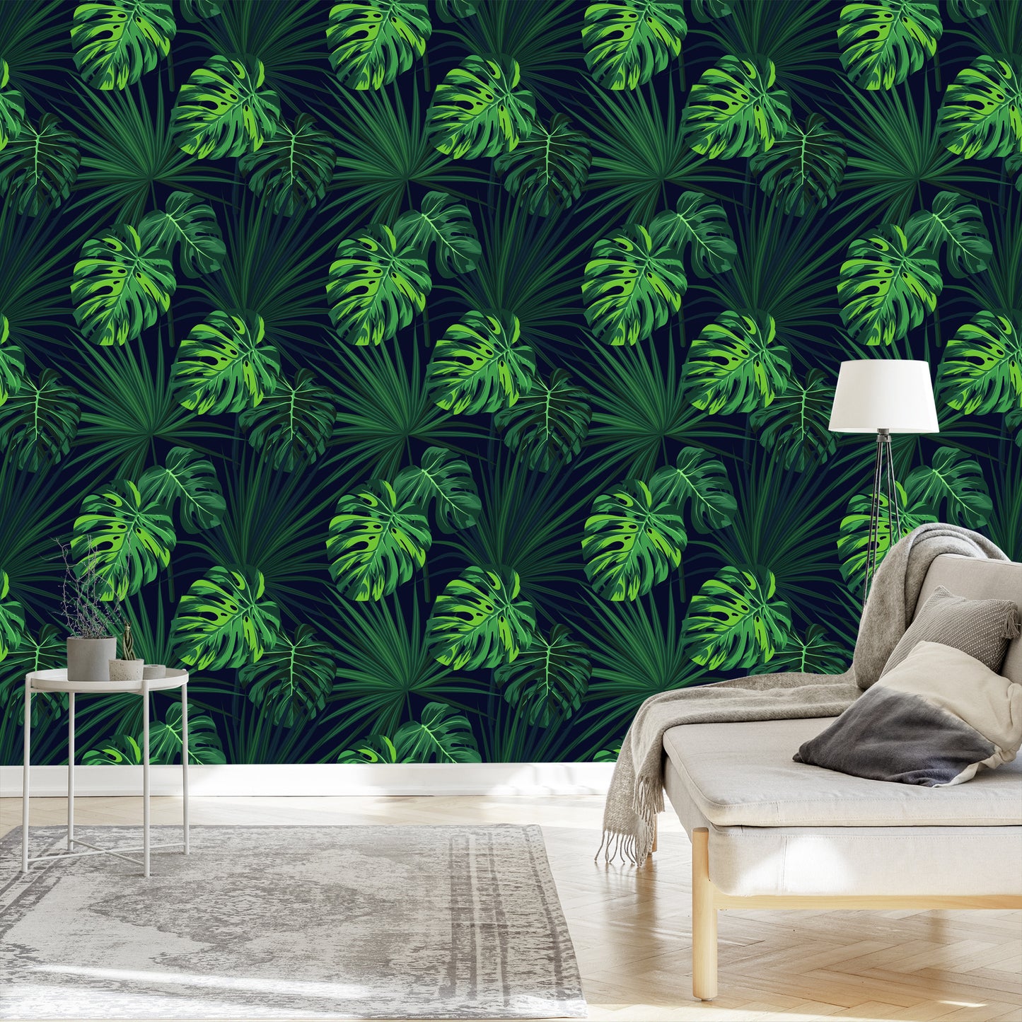 Wallpaper Tropical Monstera Leaves On Dark Background