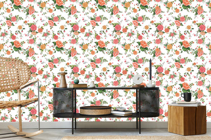 Wallpaper Colorful Roses - Watercolor