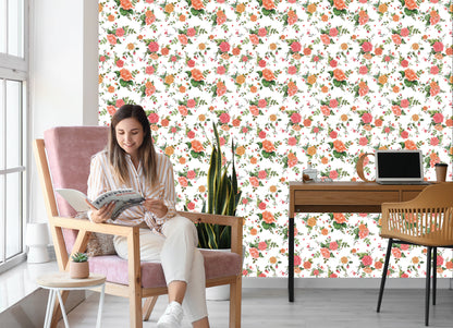 Wallpaper Colorful Roses - Watercolor