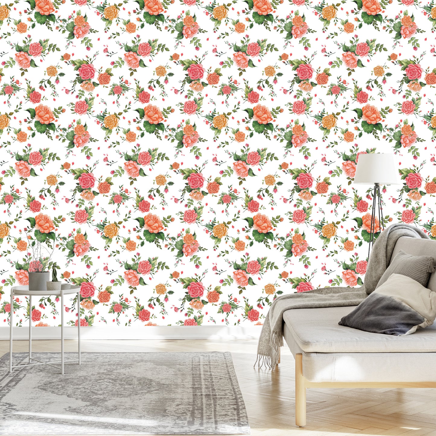Wallpaper Colorful Roses - Watercolor
