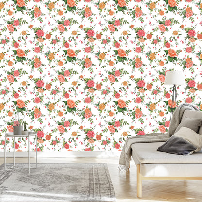 Wallpaper Colorful Roses - Watercolor